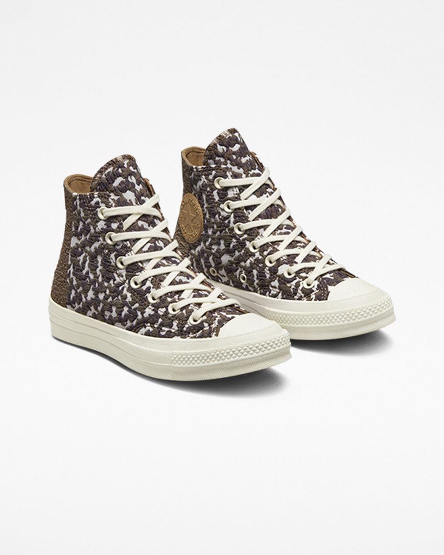 Tenisi Inalti Dama Converse Chuck 70 Split Upper Jacquard Camo Maro Albastru Deschis | RO 0SLQK130